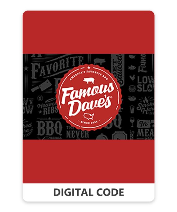 Famous Dave’s US 5 – 250 USD